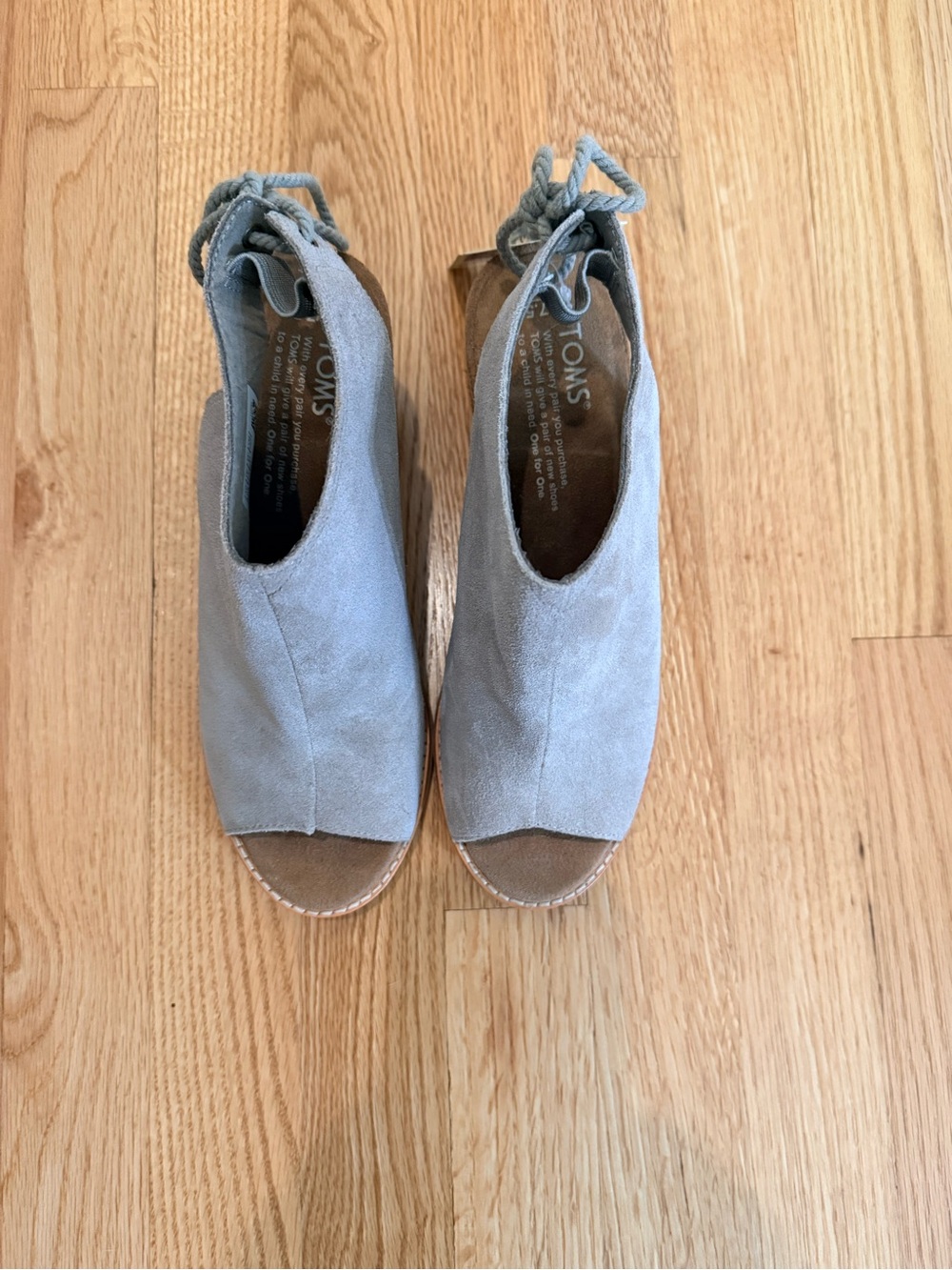 Toms Taupe Elba Suede Tie Back Mules